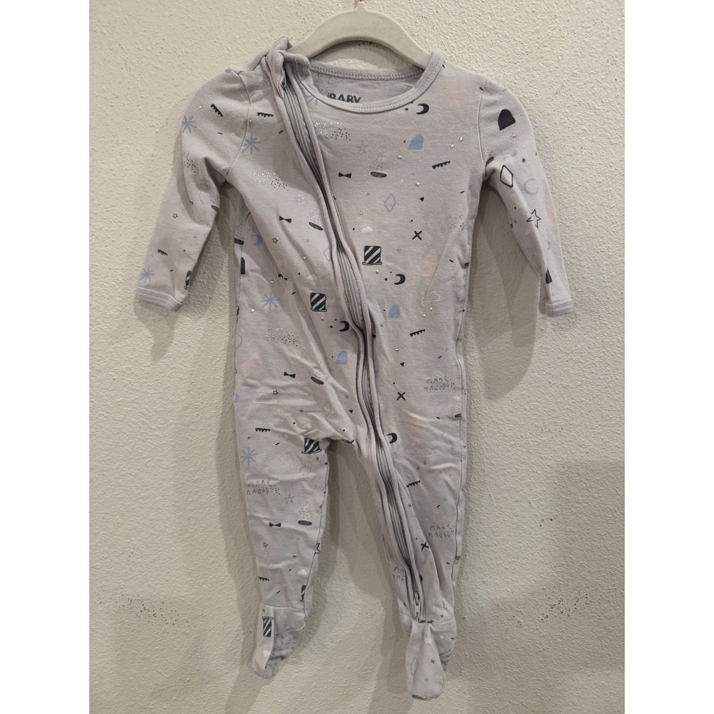 iBaby Gray Patterned Footed Sleepsuit 6-12 Months